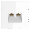 Миниатюра фото розетка компьютерная встраиваемая двойная rj45+rj45 кат.6 voltum s70 vls060201 (белый глянцевый) | 220svet.ru