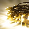 Миниатюра фото гирлянда нить 10м тепло-белая 220в, 100 led, провод золотой каучук 2,3мм, ip65 ltc eco100-2-2ww | 220svet.ru