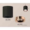 Миниатюра фото комплект накладного светильника ambrella light xs7532025 sbk/ppg черный песок/золото розовое полированное (c7532, n7015) | 220svet.ru