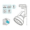 Миниатюра фото трековый светильник gauss track light bulb tr013 | 220svet.ru